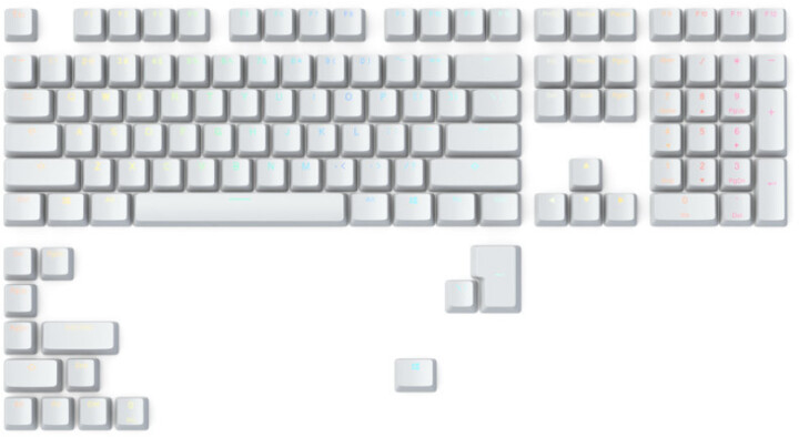 Glorious vyměnitelné klávesy Double Shot ABS V2, 123 kláves, bílé, US_926262018