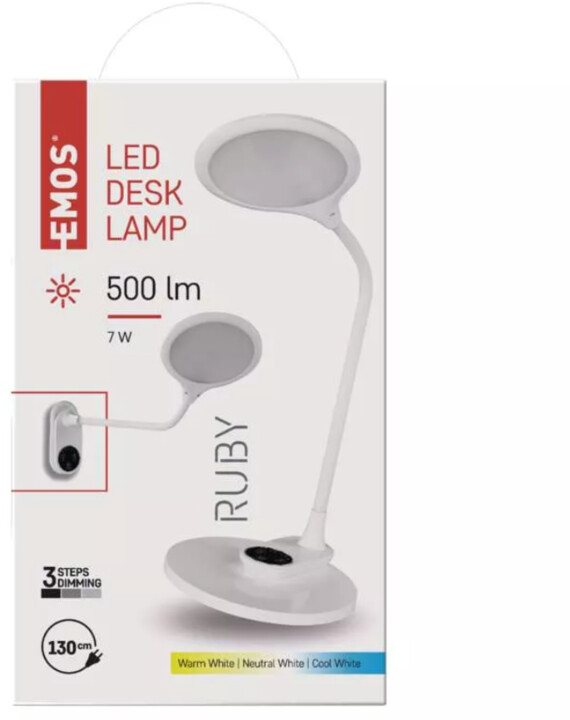 Emos LED stolní lampa RUBY, bílá_1044670854