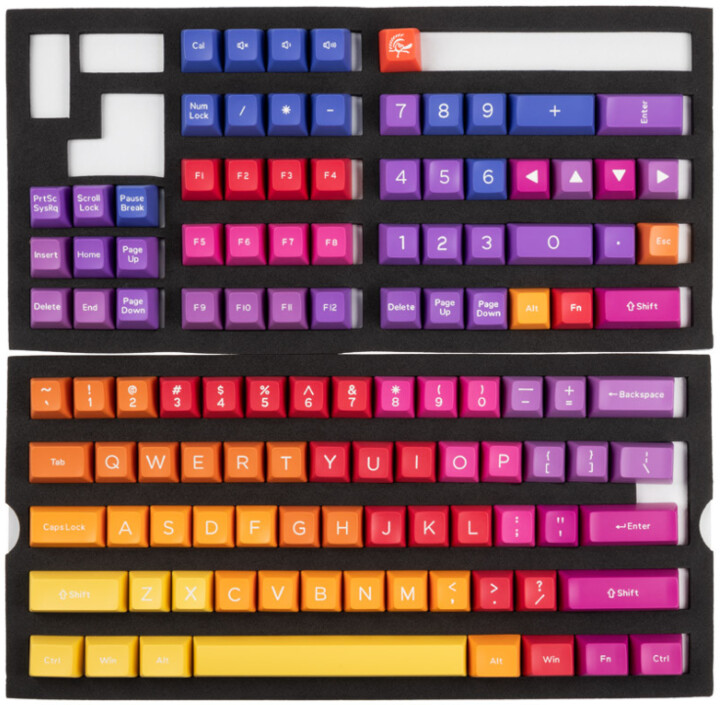 Ducky Afterglow SA, 108 kláves, ABS, modré/fialové/červené/žluté_391664502