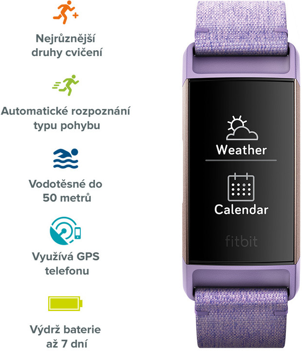 Google Fitbit Charge 3, lavander, Special Edition_2086679127