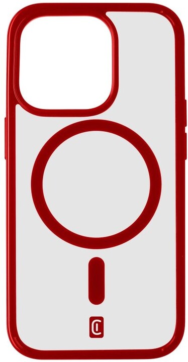 Cellularline zadní kryt Pop Mag s podporou Magsafe pro Apple iPhone 15 Pro, čirá/červená_1316597798