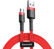 Baseus odolný nylonový kabel USB Micro 2.4A 1M, červená + červená_857178766