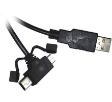 PremiumCord USB, A-B micro USB+mini B USB 5pin, 1,8m_1170763688