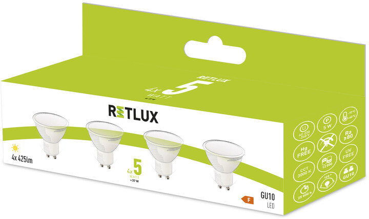 Retlux žárovka REL 37, LED, 4x5W, GU10, 4ks_1205079421