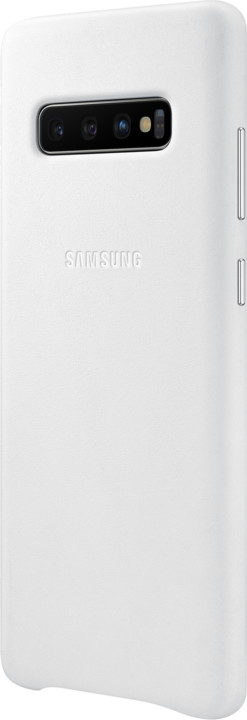 Samsung kožený zadní kryt pro Samsung G975 Galaxy S10+, bílá_1032789354