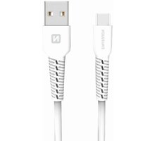 SWISSTEN datový kabel USB/USB-C, 1m, bílá