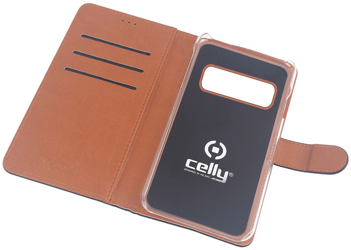 CELLY pouzdro typu kniha Wally pro Samsung Galaxy S10+, PU kůže, černá_1305238809