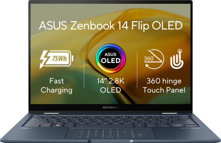 ASUS Zenbook 14 Flip OLED (UP3404), modrá_930044977