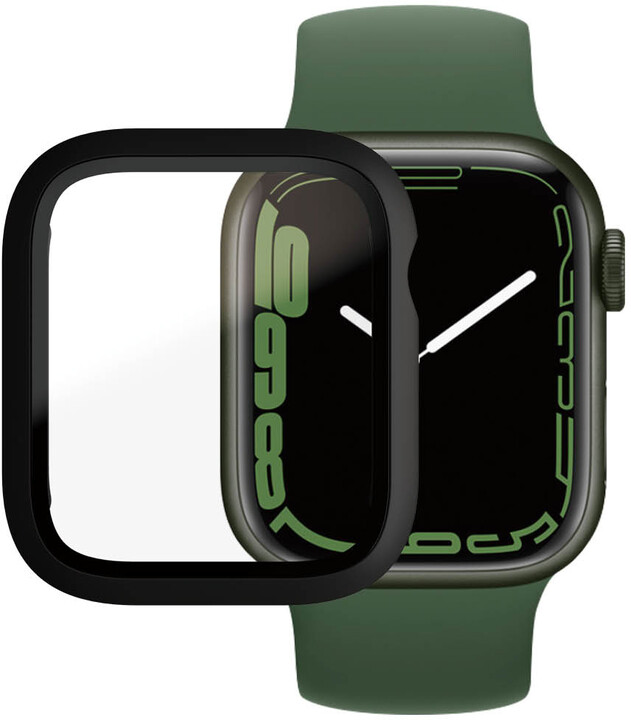 PanzerGlass ochranný kryt pro Apple Watch Series 7/8/9 41mm, antibakteriální, černá_645681025