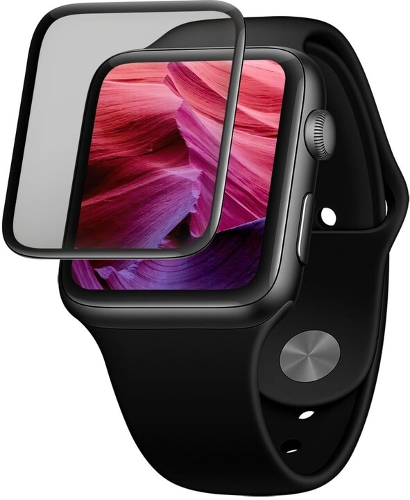 FIXED ochranné sklo 3D Full-Cover pro Apple Watch 41mm s aplikátorem, černé_368437937