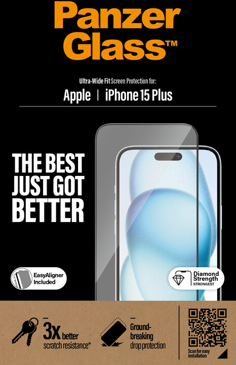 PanzerGlass ochranné sklo pro Apple iPhone 15 Plus, Ultra-Wide Fit_1669811820