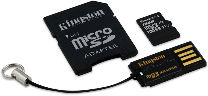 Kingston Micro SDHC 16GB Class 10 + SD adaptér + USB čtečka_1365821128
