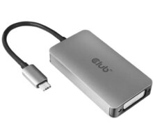 Club3D adaptér USB-C 3.2 Gen1 - DVI-D (Dual Link), M/F, aktivní, HDCP ON, 24.5cm, stříbrná O2 TV HBO a Sport Pack na dva měsíce