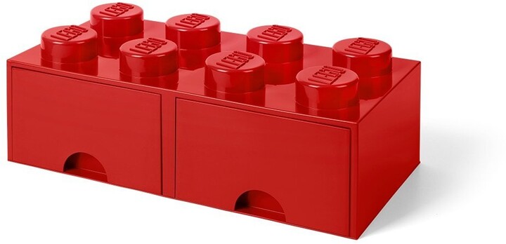 Úložný box LEGO, 2 šuplíky, velký (8), červená