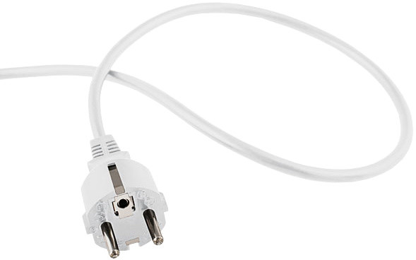 PremiumCord Flexo kabel síťový třížilový 230V s rovnou vidlicí 2m, bílá_1284287268