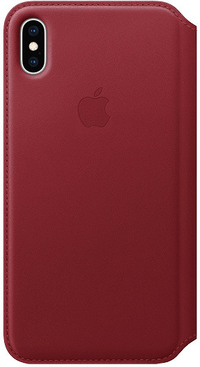 Apple kožené pouzdro Folio na iPhone XS Max (PRODUCT)RED, červená_1434402955