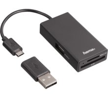 Hama USB 2.0 OTG Hub / čtečka karet pro smartphone / tablet / notebook / PC_1046502262