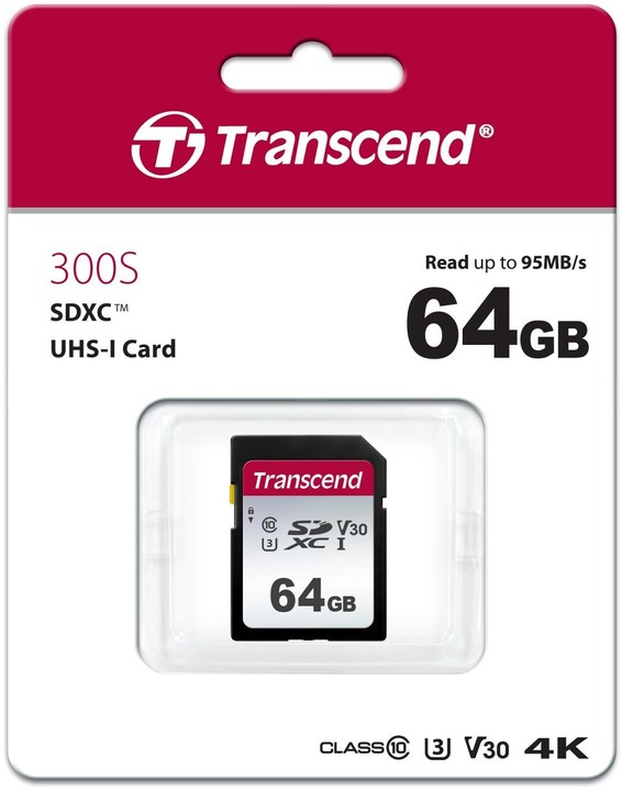 Transcend SDXC 300S 64GB 95MB/s UHS-I U3_1581839985