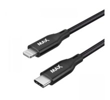 MAX kabel MFi UCLC1B Lightning - USB-C, 1m, černá