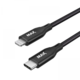 MAX kabel MFi Lightning - USB-C, opletený, 1m, černá_2130480223