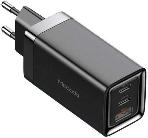 Mcdodo síťová nabíječka GaN Fast Mini, 2xUSB-C PD, USB-A QC 3.0, Super Fast Charging, 65W, černá_45225153