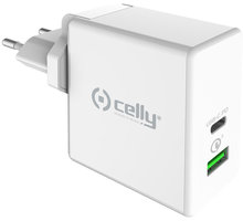 CELLY nabíječka PRO POWER s USB-C (PD) a USB portem, Qualcomm Quick Charge 3.0, bílá_1820689440
