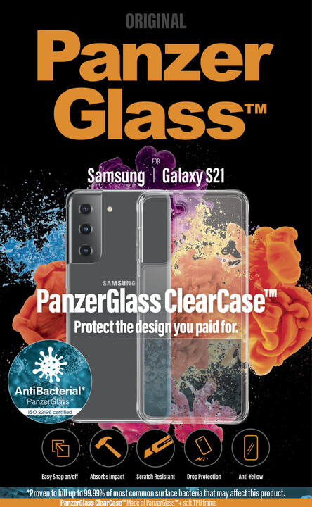 PanzerGlass ochranný kryt ClearCase pro Samsung Galaxy S21, antibakteriální, transparentní_1565735339
