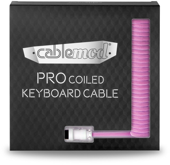 CableMod Pro Coiled Cable, USB-C/USB-A, 1,5m, Strawberry Cream_634890163