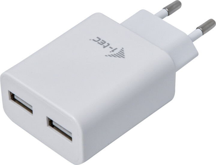 i-tec síťová nabíječka, 2x USB-A 2.4A, bílá_737200702