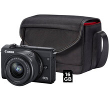 Canon EOS M200, černá + EF-M 15-45mm IS STM + SB130 + karta 16GB Poukaz 200 Kč na nákup na Mall.cz