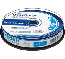 MediaRange BD-R 4x, 25GB, Printable, 10 ks, spindle