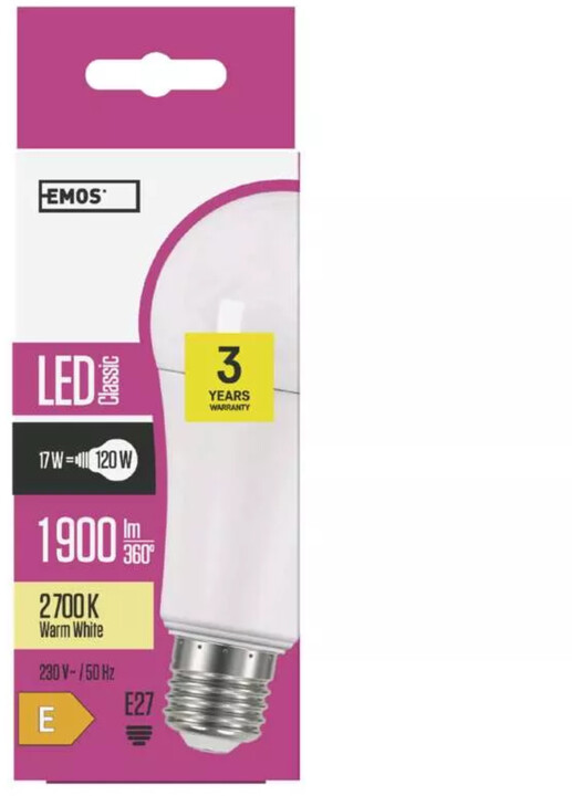 Emos LED žárovka Classic A67 17W, 1900lm, E27, teplá bílá_761971954
