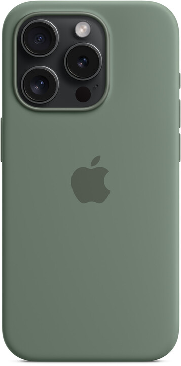 Apple Silikonový kryt s MagSafe pro iPhone 15 Pro, cypřišově zelená_763296154