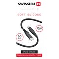 SWISSTEN datový kabel soft silicone USB-C - USB-C, 60W, 1.5m, černá_1518375558