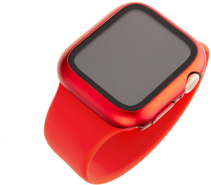 FIXED ochranné pouzdro Pure+ s temperovaným sklem pro Apple Watch 44mm, červená_598964700