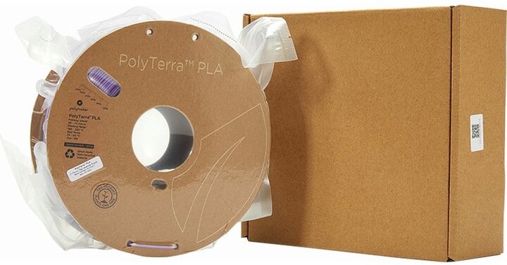 Polymaker tisková struna (filament), PolyTerra PLA, 1,75mm, 1kg, fialová_1882547556