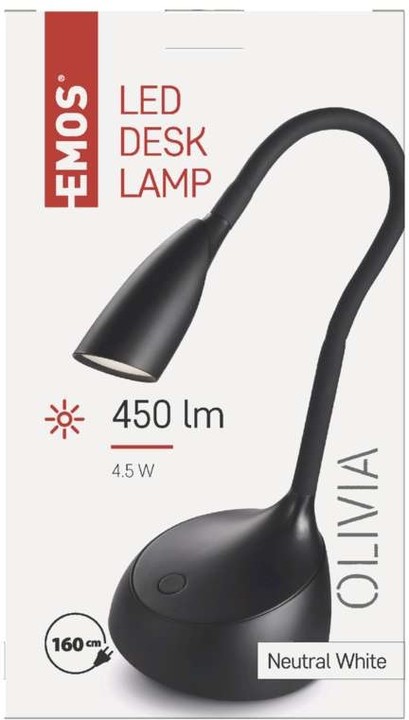 Emos LED stolní lampa Olivia, černá