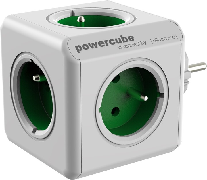 PowerCube ORIGINAL rozbočka-5ti zásuvka, zelená
