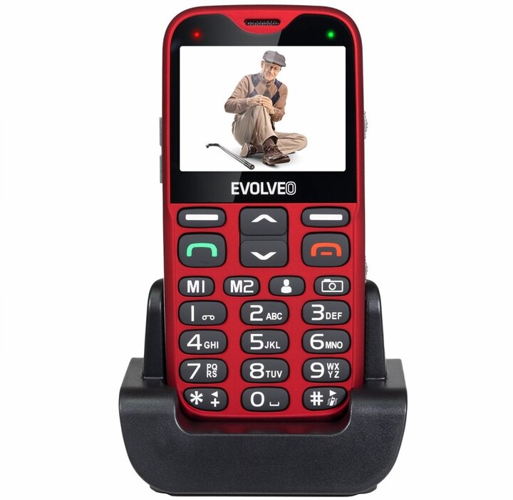 Evolveo EasyPhone XG s nabíjecím stojánkem, Red_1995046999