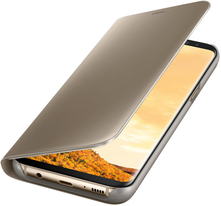 Samsung S8+, Flipové pouzdro Clear View se stojánkem, zlatá_817747176
