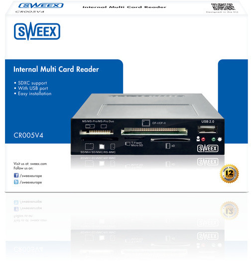 Sweex čtečka karet interní ALL-IN-1 USB, černá_1853231387