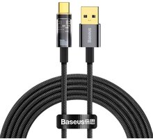 Baseus datový kabel Explorer Series s inteligentním vypnutím USB-A - USB-C, 100W, 2m, černá_213186778