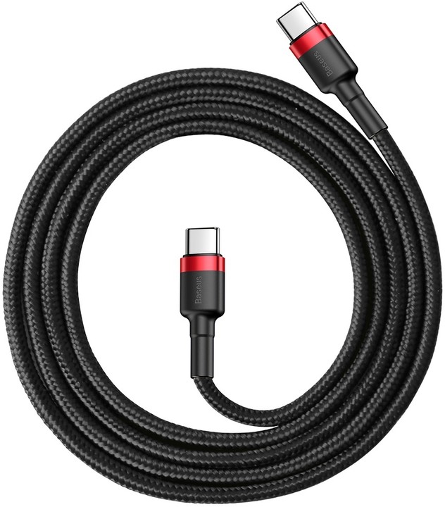 Baseus odolný kabel Series Type-C PD2.0 60W Flash Charge kabel (20V 3A) 1M, červeno/černá