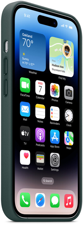 Apple kožený kryt s MagSafe pro iPhone 14 Pro, piniově zelená_830316917