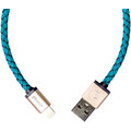 PlusUs LifeStar Handcrafted USB Charge & Sync cable (1m) Lightning - Turquoise / Light Gold