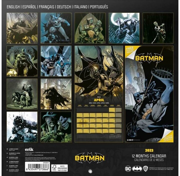Kalendář 2023 DC Comics - Batman, nástěnný_2097917360
