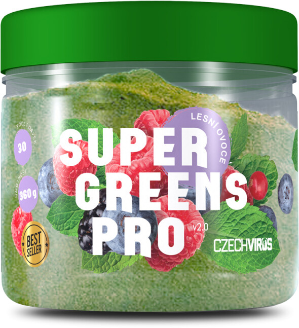 Doplněk stravy Super Greens PRO V2.0, lesní ovoce, 360g_591062909