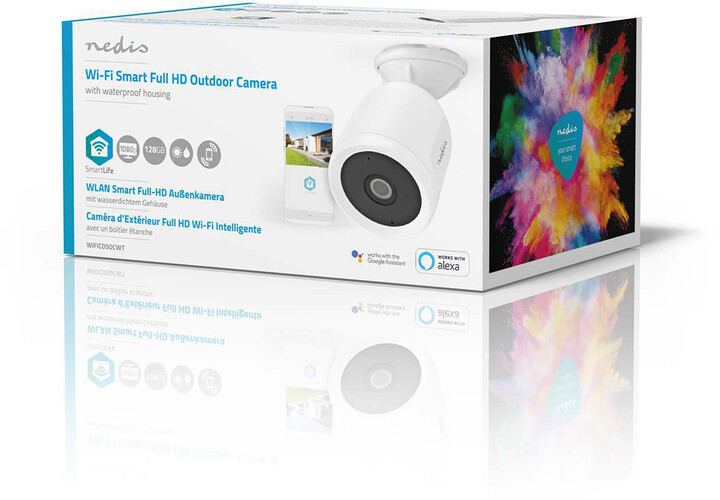 Nedis Wi-Fi Smart venkovní kamera, Full HD 1080p, IP65, Cloud/Micro SD_180869900
