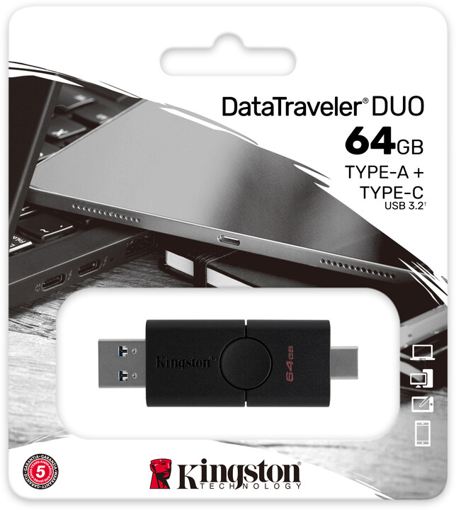 Kingston DataTraveler Duo - 64GB, černá