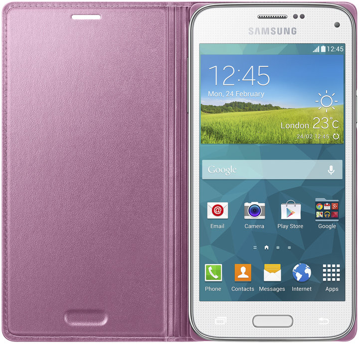 Samsung flipové pouzdro EF-FG800B pro Galaxy S5 mini, růžová_1180033591